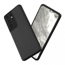Чехол силиконовый Samsung Galaxy S21 Ultra карбон (черный)
