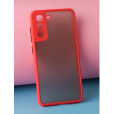 Чехол силиконовый Samsung S22 матовый с окантовкой (красный)