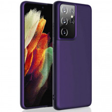 Чехол силиконовый Samsung Galaxy S21 Ultra (G998) тонкий (фиолетовый)