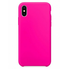 Чехол силиконовый без логотипа (Silicone Case) для Apple iPhone X/XS (ярко розовый)