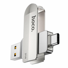 USB-флеш HOCO UD10 (USB 3.0 + Type-C) Wise (серебро) 32Gb