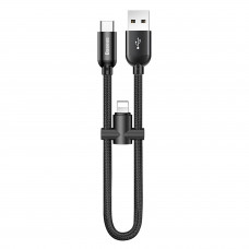 Кабель USB-Lightning+Type-C Baseus CALUTC-01 2 в 1 (черный) 1 метр