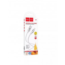 Кабель USB-Lightning HOCO X99 2.4A (серый, прозрачный силикон, термостойкий) 1 метр