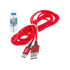 Кабель USB-Type-C HOCO X14 3A (красный) в оплетке нейлон 2 метра