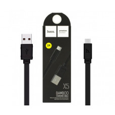 Кабель USB-Type-C HOCO X5 3A (черный) плоский 1 метр