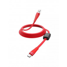 Кабель USB-Type-C HOCO S4 3A  (LED) красный 1,2 метра