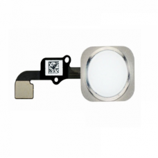Кнопка HOME для iPhone 6 / 6 Plus в сборе (белая) кант серебро