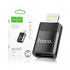 Адаптер HOCO UA17 OTG to Lightning  USB 2.0 (серый)