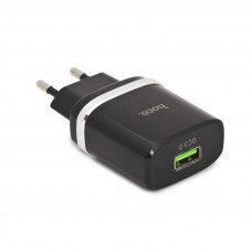 Сетевое зарядное устройство USB Hoco C12Q (18W / QC3.0) черное