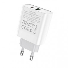 Сетевое зарядное устройство USB / Type-C HOCO C80A (20W / QC3.0 / PD) белый