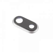 Стекло камеры для iPhone 8 Plus с ободком (серебро)