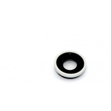 Стекло камеры для iPhone XR c ободком (белое)