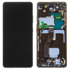 Дисплейный модуль Samsung Galaxy S21 Ultra (G988B) в рамке (серый, черный) ORIG